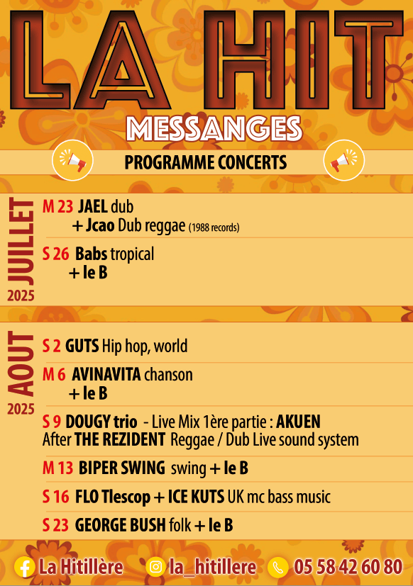 Agenda-La-Hit Agenda concerts la hitillère messanges