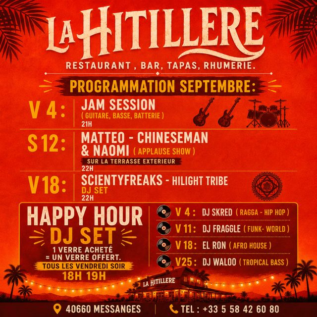 Programmation septembre évènements la Hitillère