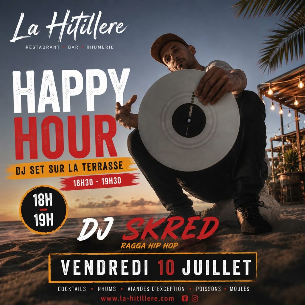 Ce vendredi DJ Skred aux platines et Happy hour à partir de 18 heures